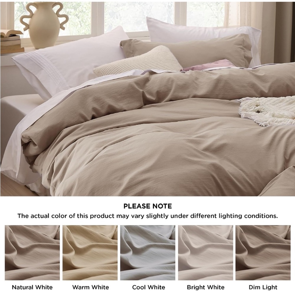 Queen Bedsure khaki colored duvet cover